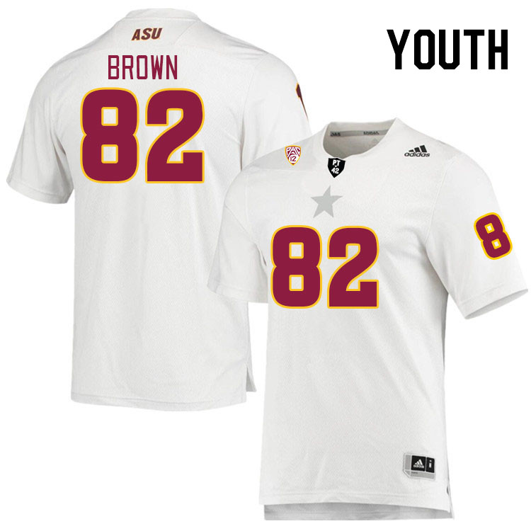 Youth #82 Travion Brown Arizona State Sun Devils College Football Jerseys Stitched Sale-White